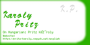 karoly pritz business card